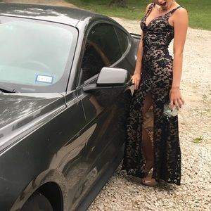 Prom dress gold and black